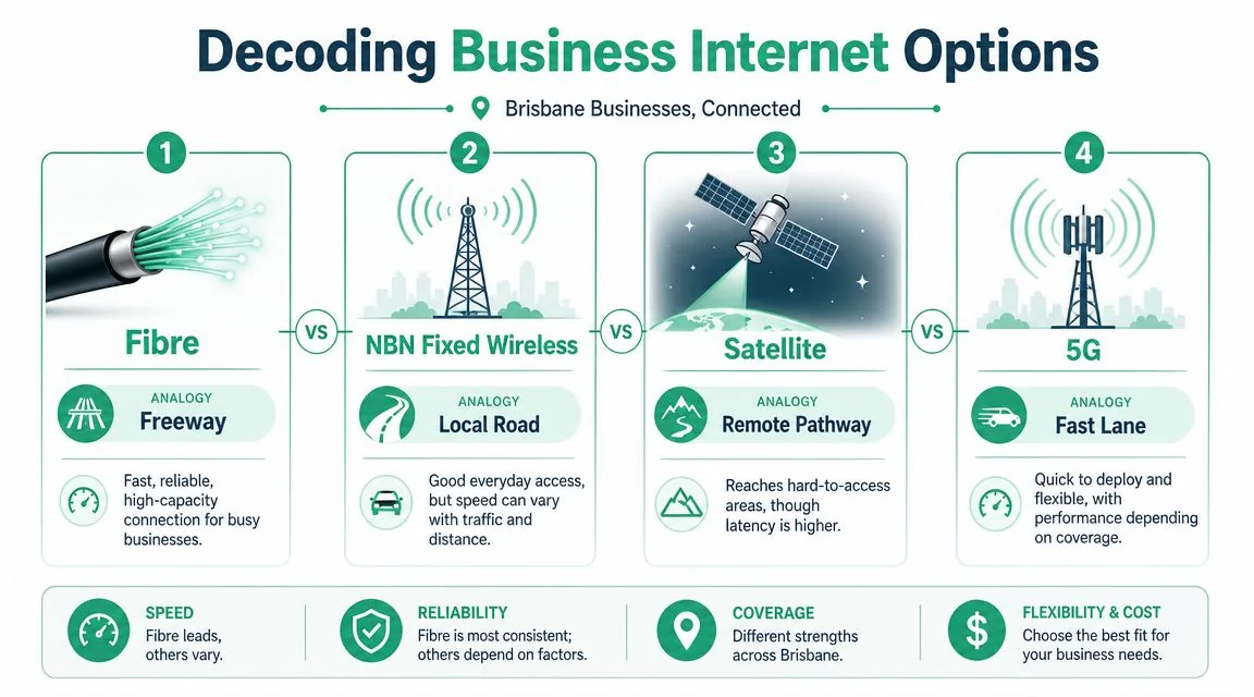 Internet Plans For Business: A Brisbane Smb Guide For 2026 2 Decoding Your Main Internet Connection Options