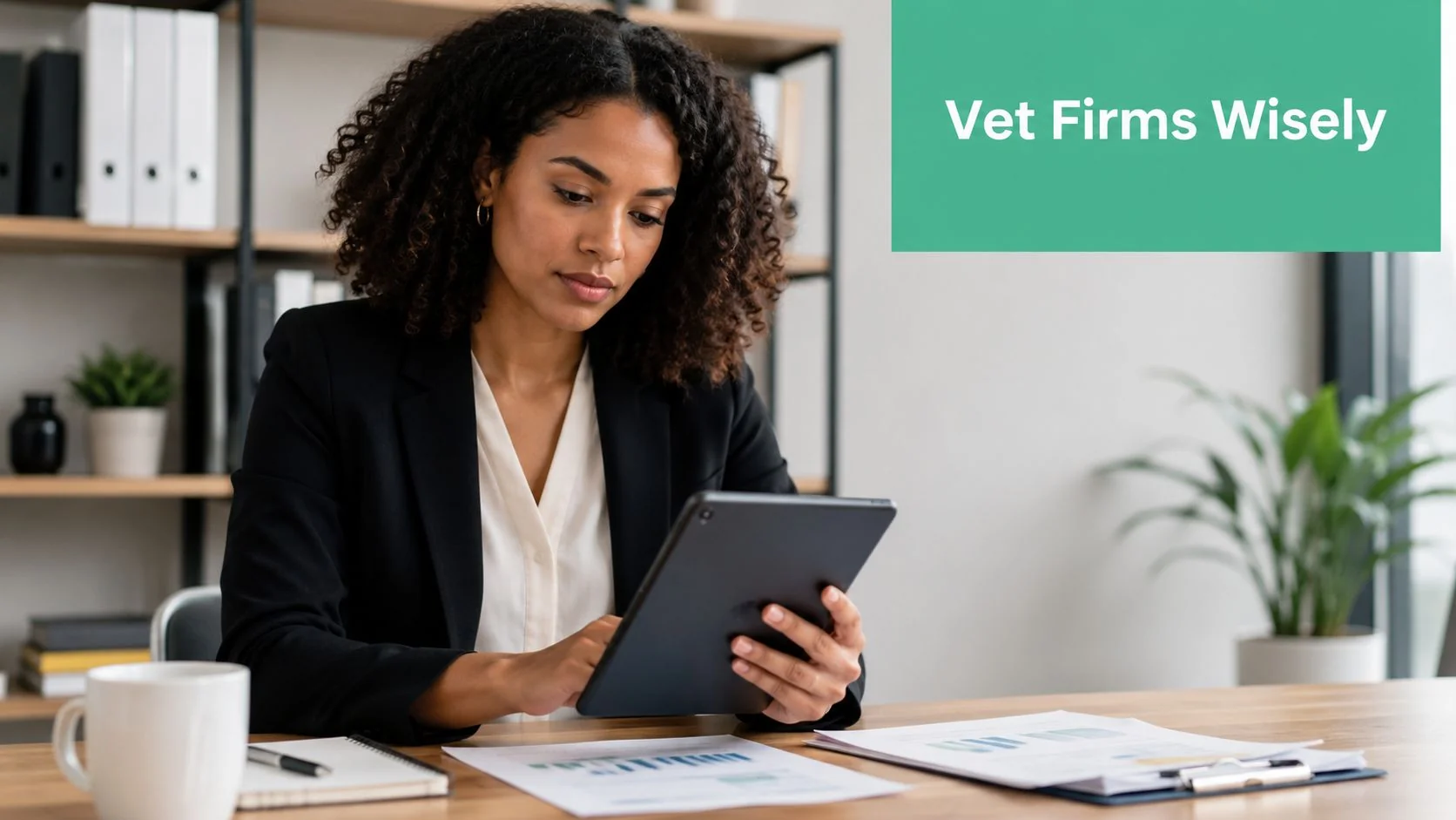 It Consulting Melbourne: A 2026 Smb Buyer'S Guide 3 A Professional Woman In A Business Suit Reviewing Data On A Tablet In An Office Setting.