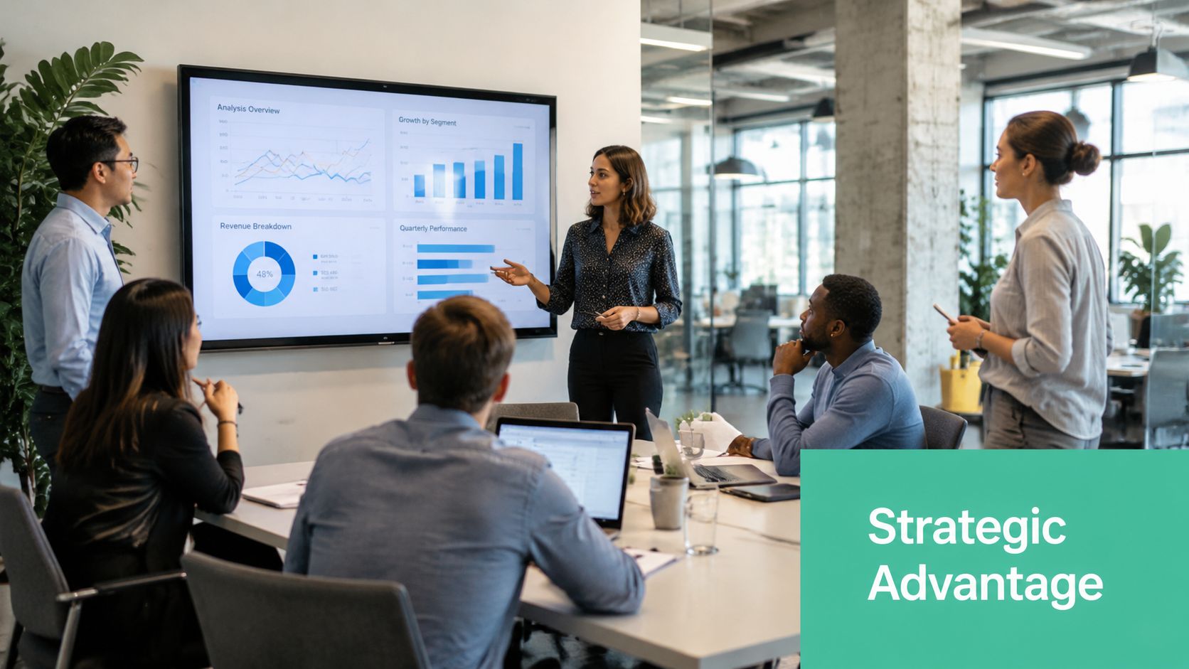 It Vendor Management: Brisbane Sme Guide 2026 2 A Professional Team In A Modern Office Engaged In A Business Meeting And Digital Data Presentation.