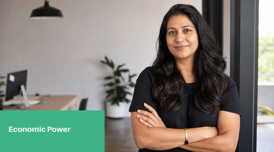 Brisbane Small Business Owner'S It &Amp; Cyber Checklist 2 A Confident Woman With Dark Hair Stands With Her Arms Crossed In A Professional Office Setting.