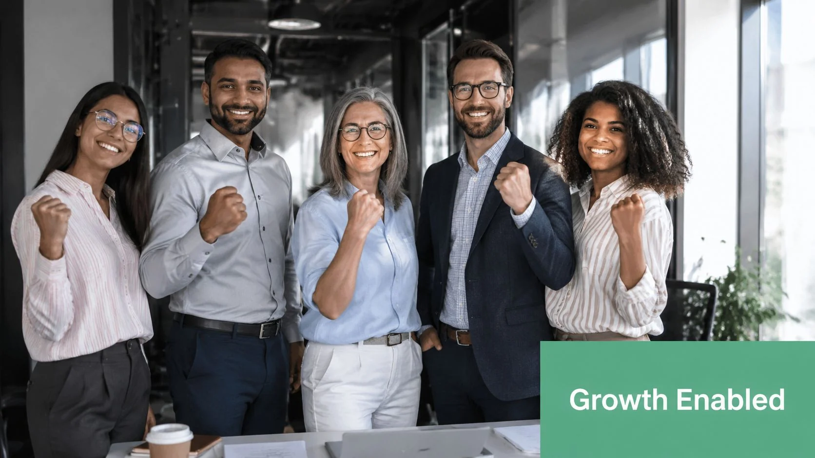 What Is It Support: A Guide For Smbs In 2026 4 A Diverse Team Of Professionals Smiling And Celebrating Success Together In A Modern Office Environment.